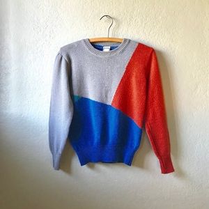 Vintage Colorblock Pullover Sweater